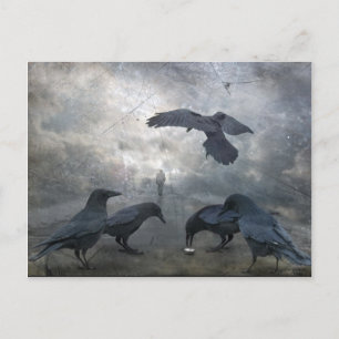 Ravens spielen mit verlorener Zeit Postkarte