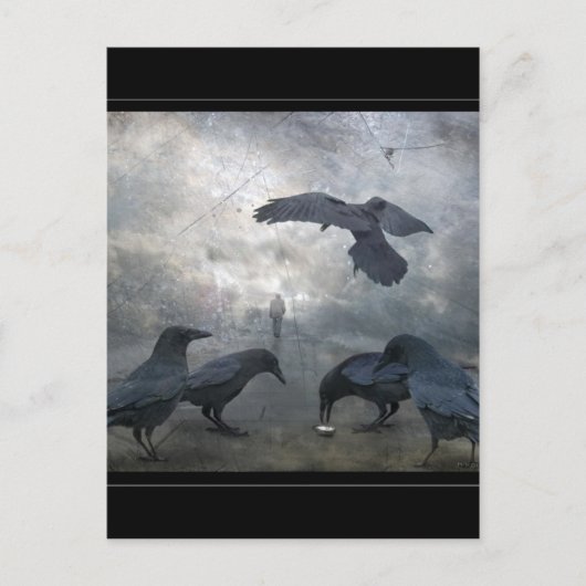 Ravens spielen mit verlorener Zeit Postkarte (Vorderseite)