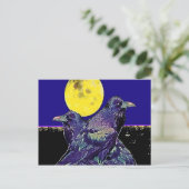 Ravens Spooky Moon @ by Sharles Postkarte (Stehend Vorderseite)