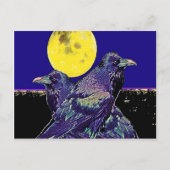 Ravens Spooky Moon @ by Sharles Postkarte (Vorderseite)