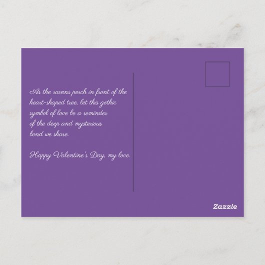 Ravens und Baum in Herzform Postkarte (Rückseite)