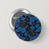 Ravens und blaue Rose Button (Vorne & Hinten)