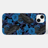 Ravens und blaue Rose Case-Mate iPhone Hülle (Rückseite (Horizontal))