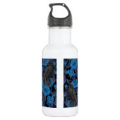 Ravens und blaue Rose Edelstahlflasche (Rückseite)