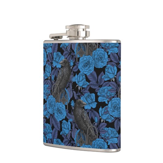 Ravens und blaue Rose Flachmann (Links)