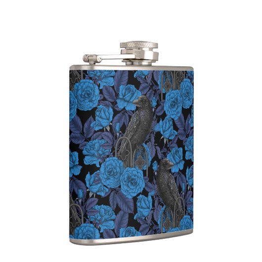 Ravens und blaue Rose Flachmann (Rechts)