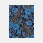 Ravens und blaue Rose Fleecedecke (Vorderseite)