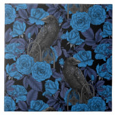 Ravens und blaue Rose Fliese (Vorderseite)