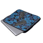 Ravens und blaue Rose Laptopschutzhülle (Vorne Knopf)