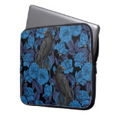 Ravens und blaue Rose Laptopschutzhülle (Vorderseite Links)