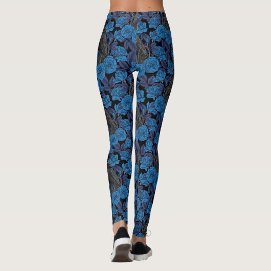 Ravens und blaue Rose Leggings (Rückseite)
