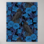 Ravens und blaue Rose Poster (Vorne)