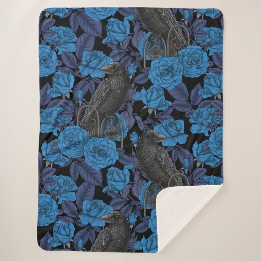 Ravens und blaue Rose Sherpadecke (Vorderseite)