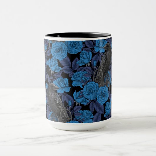 Ravens und blaue Rose Tasse (Zentrum)