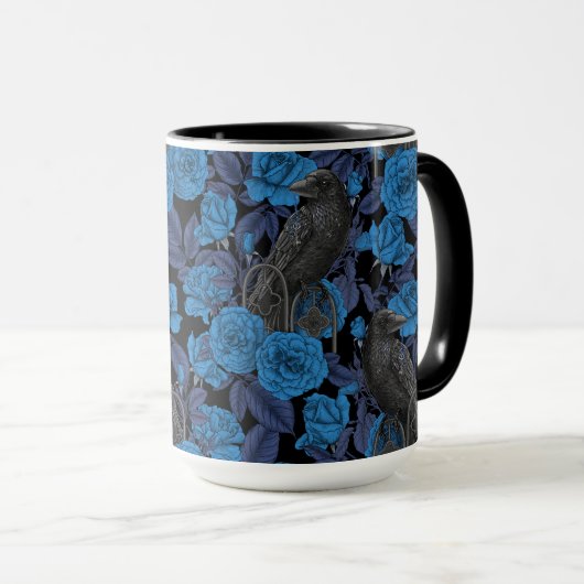 Ravens und blaue Rose Tasse (VorderseiteRechts)
