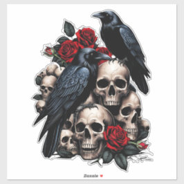 Ravens und Rose: Eine gotische Symphonie Aufkleber