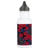 Ravens und Rose mit dunkelblauen Blätter Edelstahlflasche (Links)