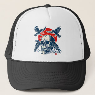 Ravens und Skull Truckerkappe