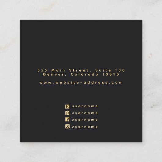 Ravens Witchy Stud Earring Display Quadratische Visitenkarte (Rückseite)