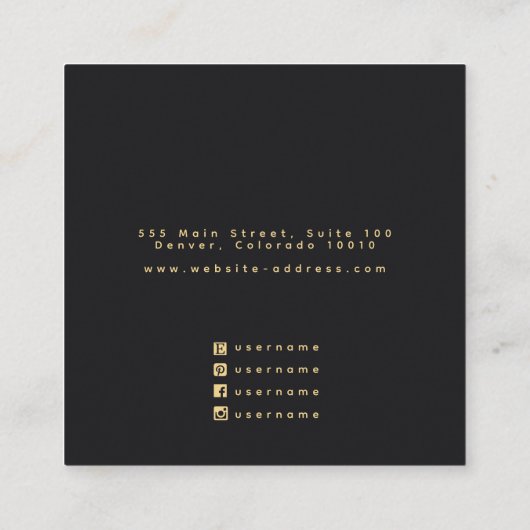 Ravens Witchy Stud Earring Display Quadratische Visitenkarte (Rückseite)