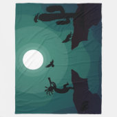 Ravens Wolves Animals Kokopelli Südwest Fleecedecke (Vorderseite)