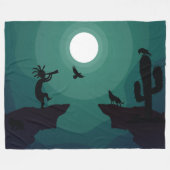 Ravens Wolves Animals Kokopelli Südwest Fleecedecke (Vorderseite (Horizontal))