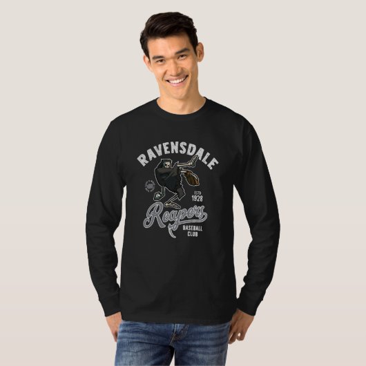 Ravensdale Grim Reapers Retro Minor League Basebal T-Shirt (Vorne ganz)