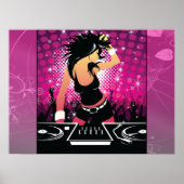 Raver Girl Dancing DJ Poster (Vorne)
