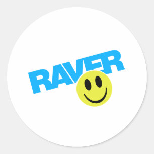 Raver - Raver Music DJ Clubbing Rave Runder Aufkleber