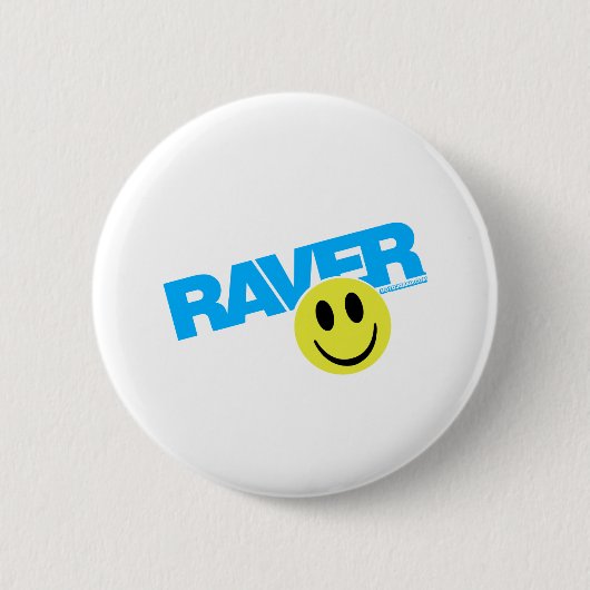 Raver Smilie - DJ Clubbing Rave Party Music Button (Vorderseite)