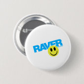 Raver Smilie - DJ Clubbing Rave Party Music Button (Vorne & Hinten)