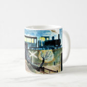 Ravilious Art, Zug über Brücke bei Nacht Kaffeetasse (VorderseiteRechts)