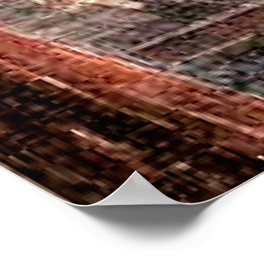 Ravilious Art, Zug über Brücke bei Nacht Poster (Ecke)