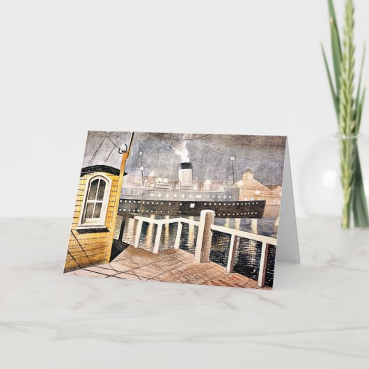 Ravilious - Channel Steamer Leaving Harbor Karte (Vorderseite)