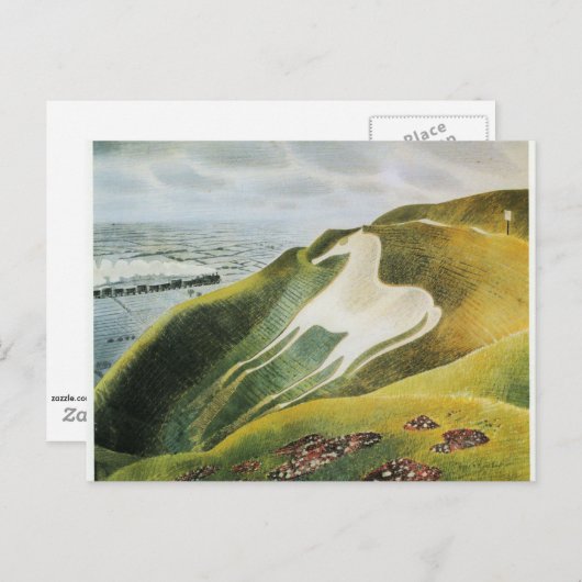 Ravilious - Das Westbury Pferd, schöne Kunst Postkarte (Vorne/Hinten)