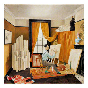 Ravilious - Edward Bawden bei der Arbeit in seinem Poster