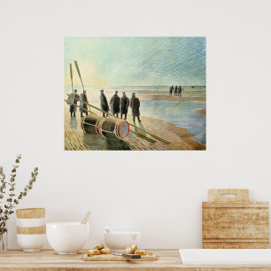Ravilious - Gefährliche Arbeit bei Ebbe, Poster