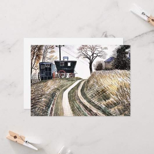 Ravilious - Karawanen, schöne Kunst Karte (Vorderseite/Rückseite Beispiel)