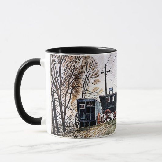 Ravilious - Karawanen, schöne Kunst Tasse (Links)