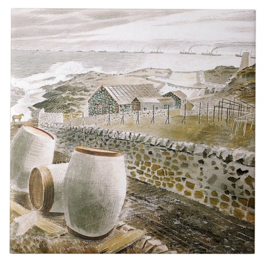 Ravilious - Konvoi durch eine Insel Fliese (Vorderseite)
