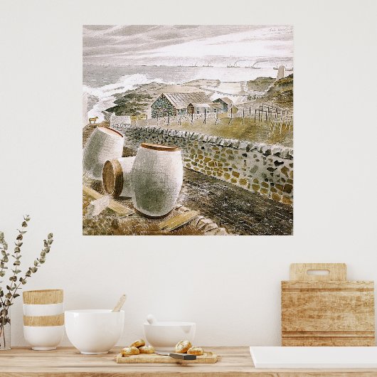 Ravilious - Konvoi durch eine Insel Poster (Küche)