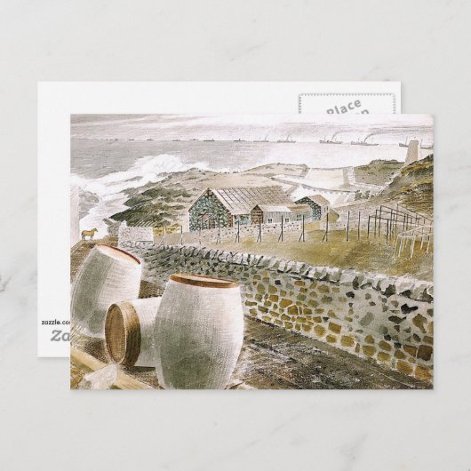 Ravilious - Konvoi durch eine Insel Postkarte (Vorne/Hinten)