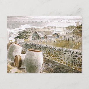 Ravilious - Konvoi durch eine Insel Postkarte