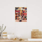 Ravilious-Kunst, The Boarding House Poster (Küche)