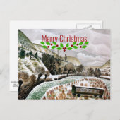 Ravilious - Neujahrsschnee - Frohe Weihnachten Postkarte (Vorne/Hinten)