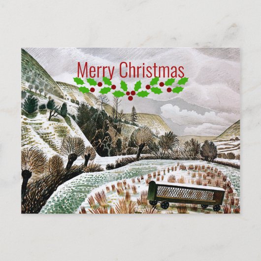 Ravilious - Neujahrsschnee - Frohe Weihnachten Postkarte (Vorderseite)