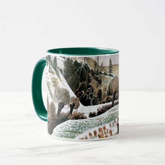 Ravilious - Neuschnee, Kunst Tasse (Vorderseite Links)