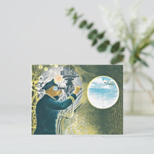 Ravilious - Offizier durch ein Periskop schauen Postkarte (Stehend Vorderseite)