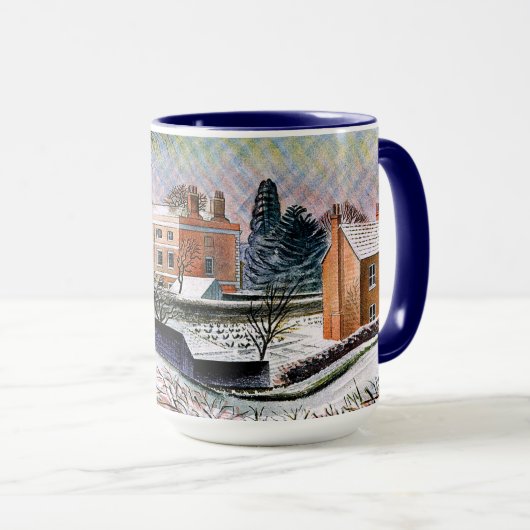 Ravilious - Pfarrhaus im Winter, Kunst-Mug Tasse (VorderseiteRechts)