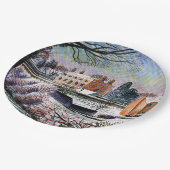 Ravilious - Pfarrhaus im Winter,  Pappteller (Schrägansicht)